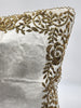 Handmade Velvet Cushion Cover (Ivory white and Gold) Design - 3