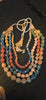Fabric wrapped beaded necklace - Design 4