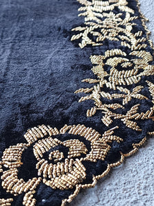 Black Beaded Placemats and Table Runner Set - Handmade Home Decor - Handmade Stories