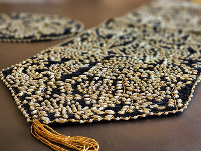 Handmade Pearl Beaded Table Runner - Handmade Stories