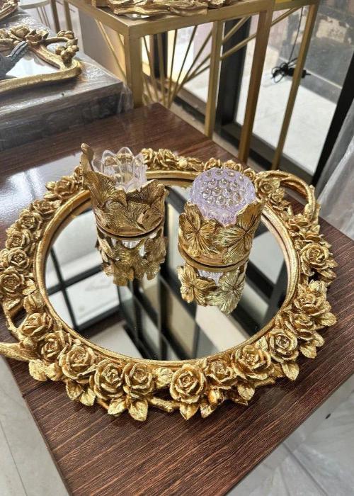 Antiqued Gold Finish Mirror Trays - Handmade Stories