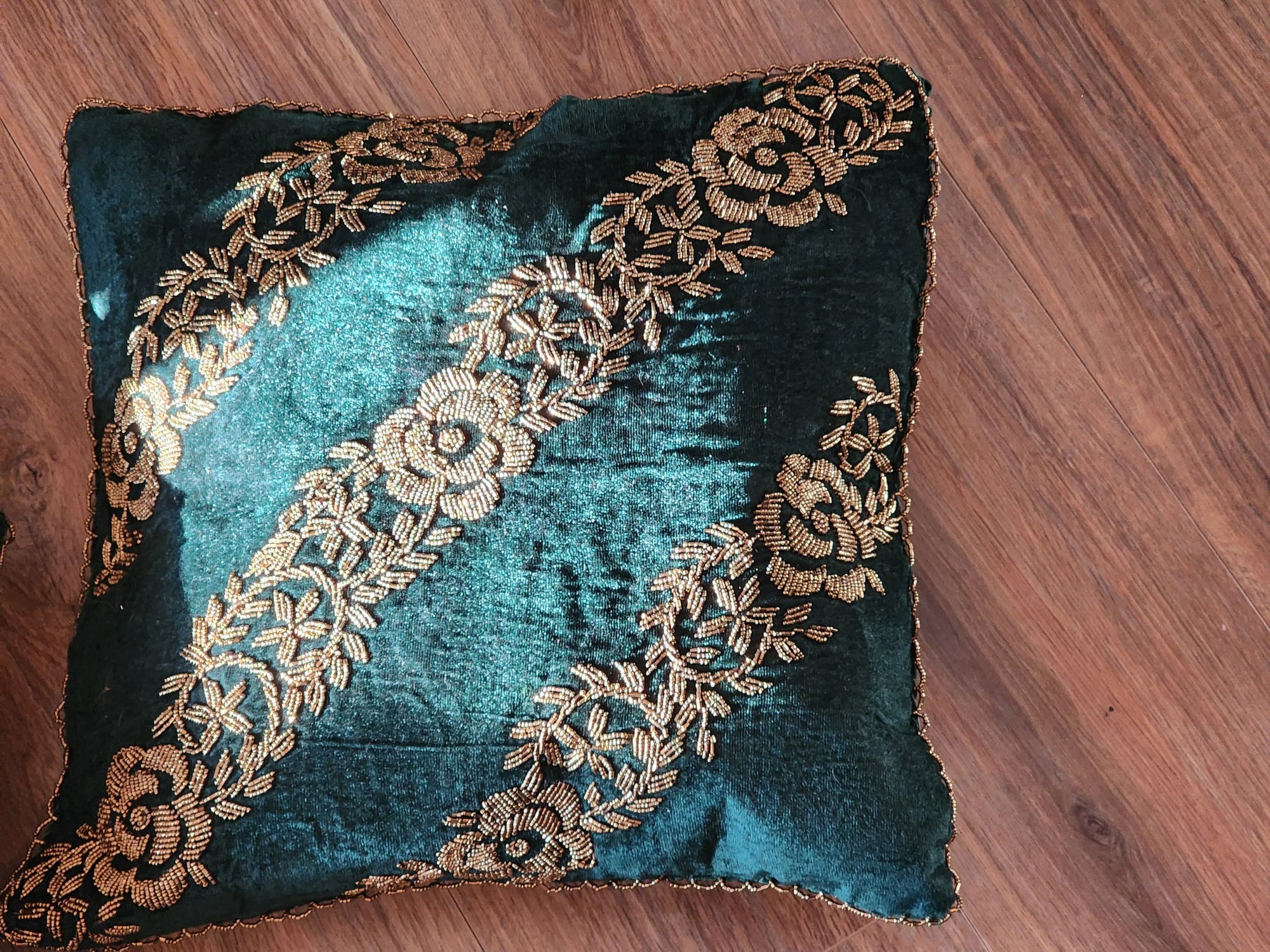 Handmade velvet Cushion Cover Diagonal Stripes