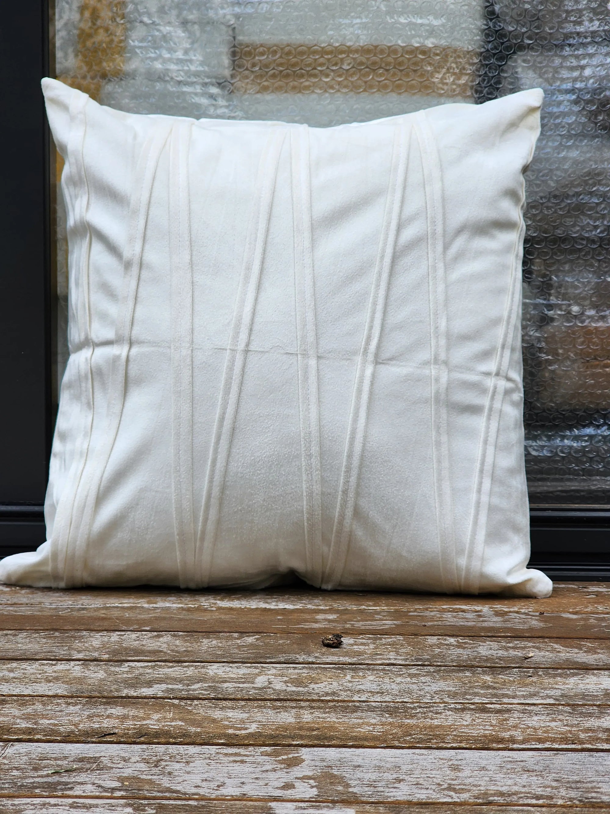 Soft velvet cushion cover- Ivory white