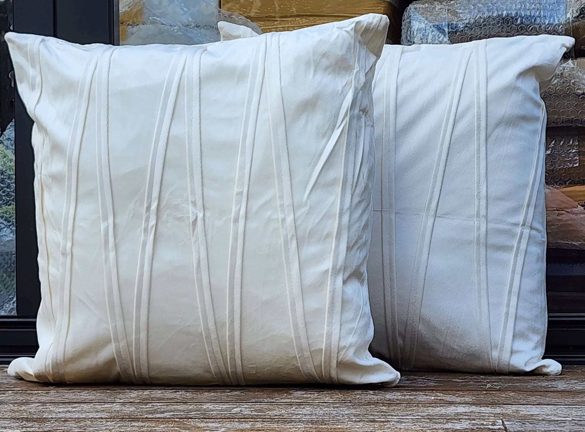 Soft velvet cushion cover- Ivory white