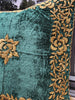 Handmade velvet Cushion Cover (Emerald Green and Gold) border