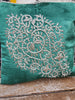 Handmade velvet Cushion Cover (Green and Silver)