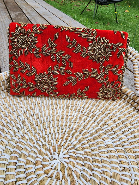 Modern Red and Gold Shoulder Bag