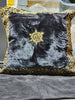 Handmade velvet Cushion Cover (Black and Gold)