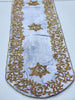Handmade Beaded Runner - Sky Blue and Gold