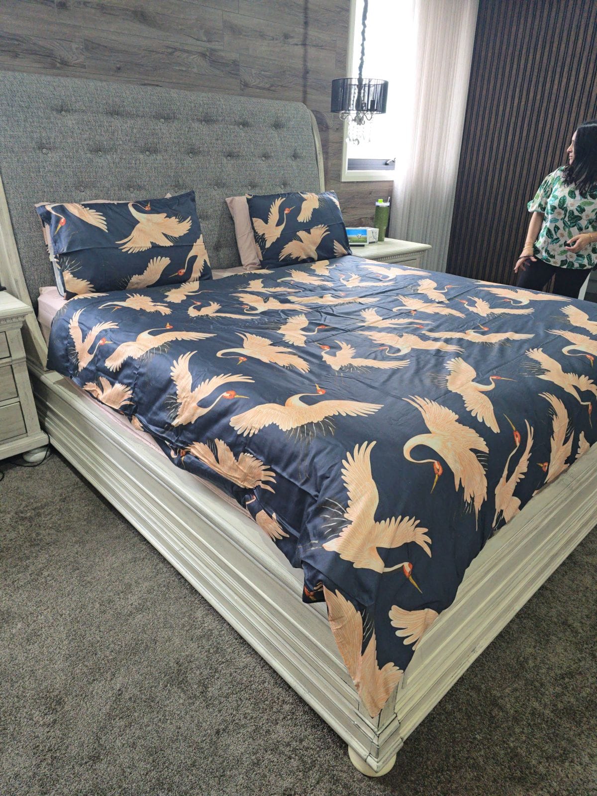 Blue Flamingo Quilt Cover Set