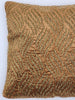 Handmade velvet Beaded Cushion Cover (Brown and gold)