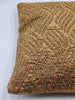 Handmade velvet Beaded Cushion Cover (Brown and gold)