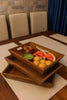 3-Piece Rectangular Wooden engraved Serving Tray Set