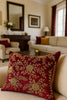 Handmade Velvet Cushion Cover (Maroon and Gold)