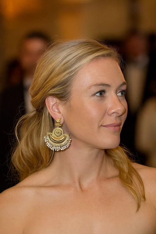 Gold Earrings with tassel