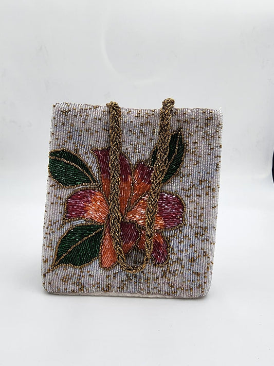 Sunset Blossom Beaded Handbag