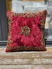 Handmade velvet Cushion Cover (Burgundy and Gold) - Handmade Stories