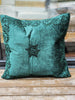 Handmade Velvet Cushion Cover (Green on Green)