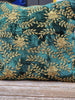 Handmade velvet Cushion Cover (Emerald Green Floral)
