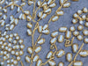 Handmade velvet Cushion Cover (Grey gold and pearl)