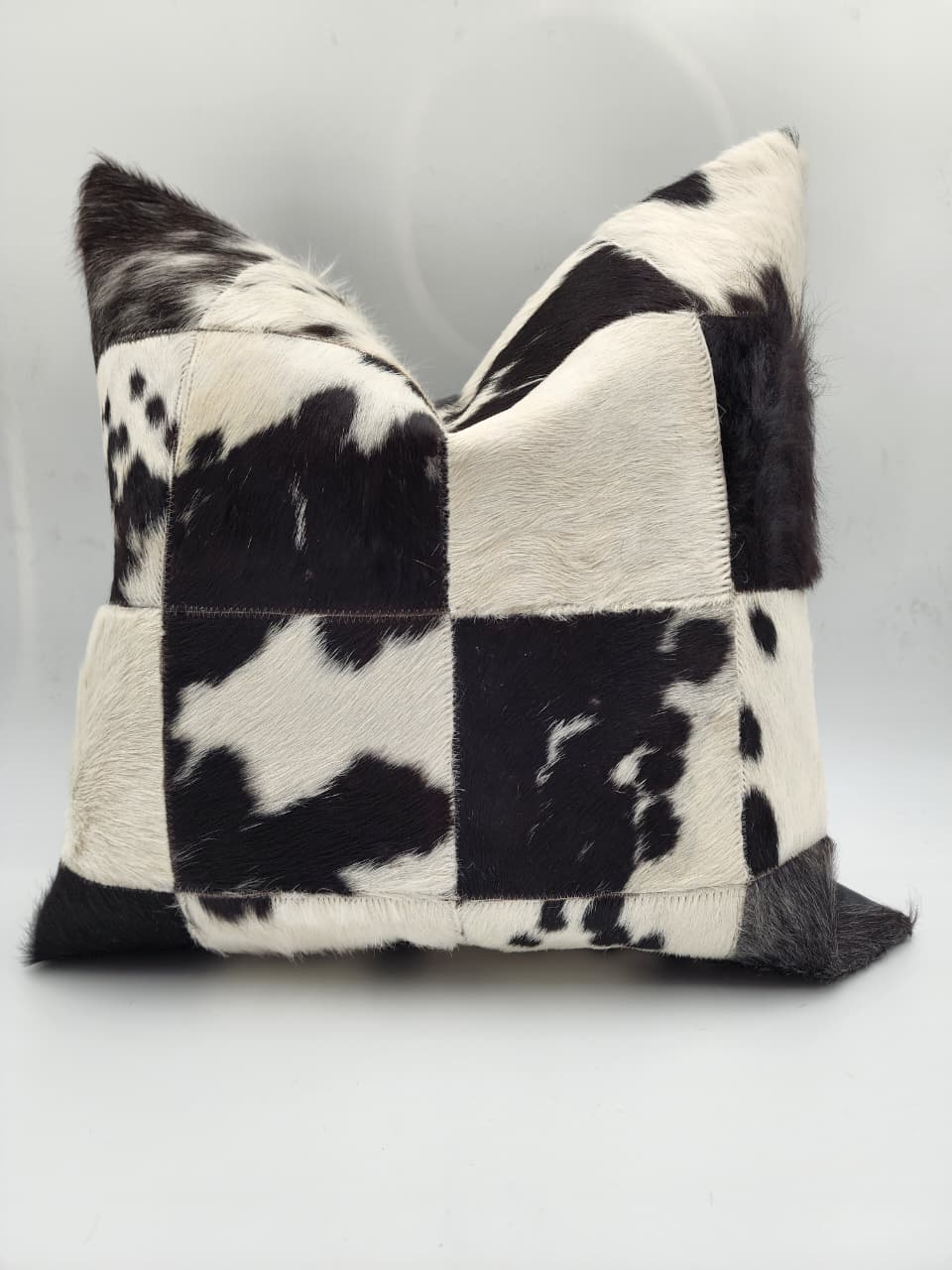 Cowhide Leather throw pillow cover (Black)