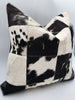 Cowhide Leather throw pillow cover (Black)
