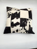 Cowhide Leather throw pillow cover (Black)
