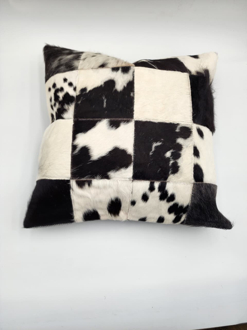 Cowhide Leather throw pillow cover (Black)
