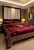 Maroon and Gold hamdmade beaded bedset (Design 1) - Handmade Stories