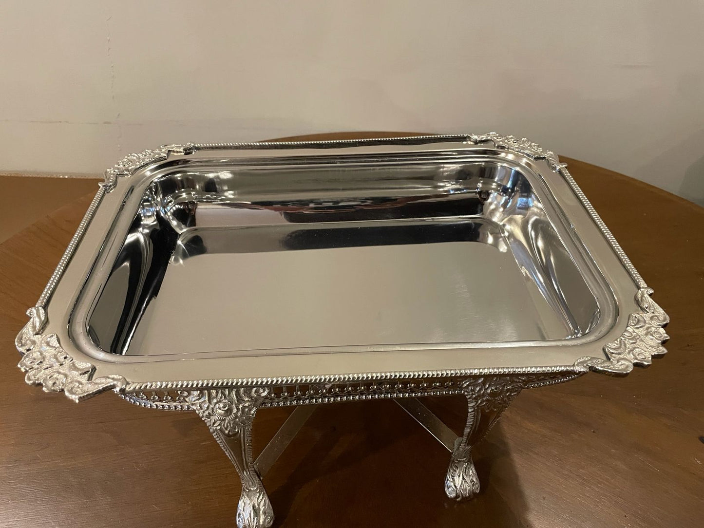 Hand crafted Brass Chafing Dish with cut work (Rectangular)
