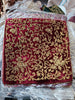 Handmade velvet Cushion Cover (Burgundy and Gold)
