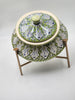 Handmade Ceramic serving pot- Handi with stand - Green