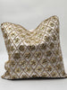 Handmade Velvet Cushion Cover (Ivory white and Gold)