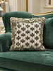 Handmade Velvet Cushion Cover (Ivory white and Gold) Design - 2