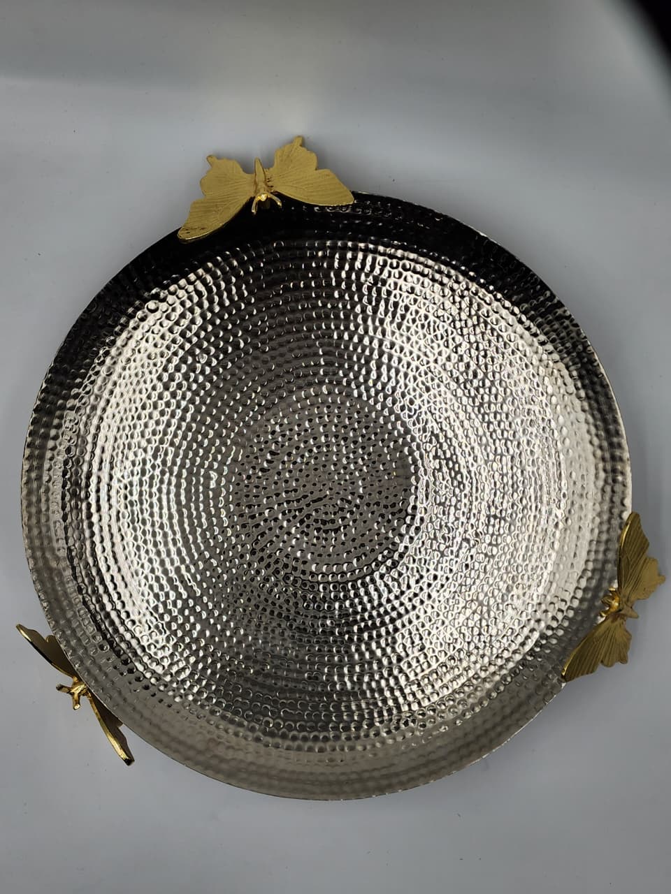 Large Hammered Mandi serving platter - Butterfly (Gold)