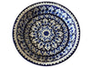 Hand-painted ceramic serving dish with stand (Blue)