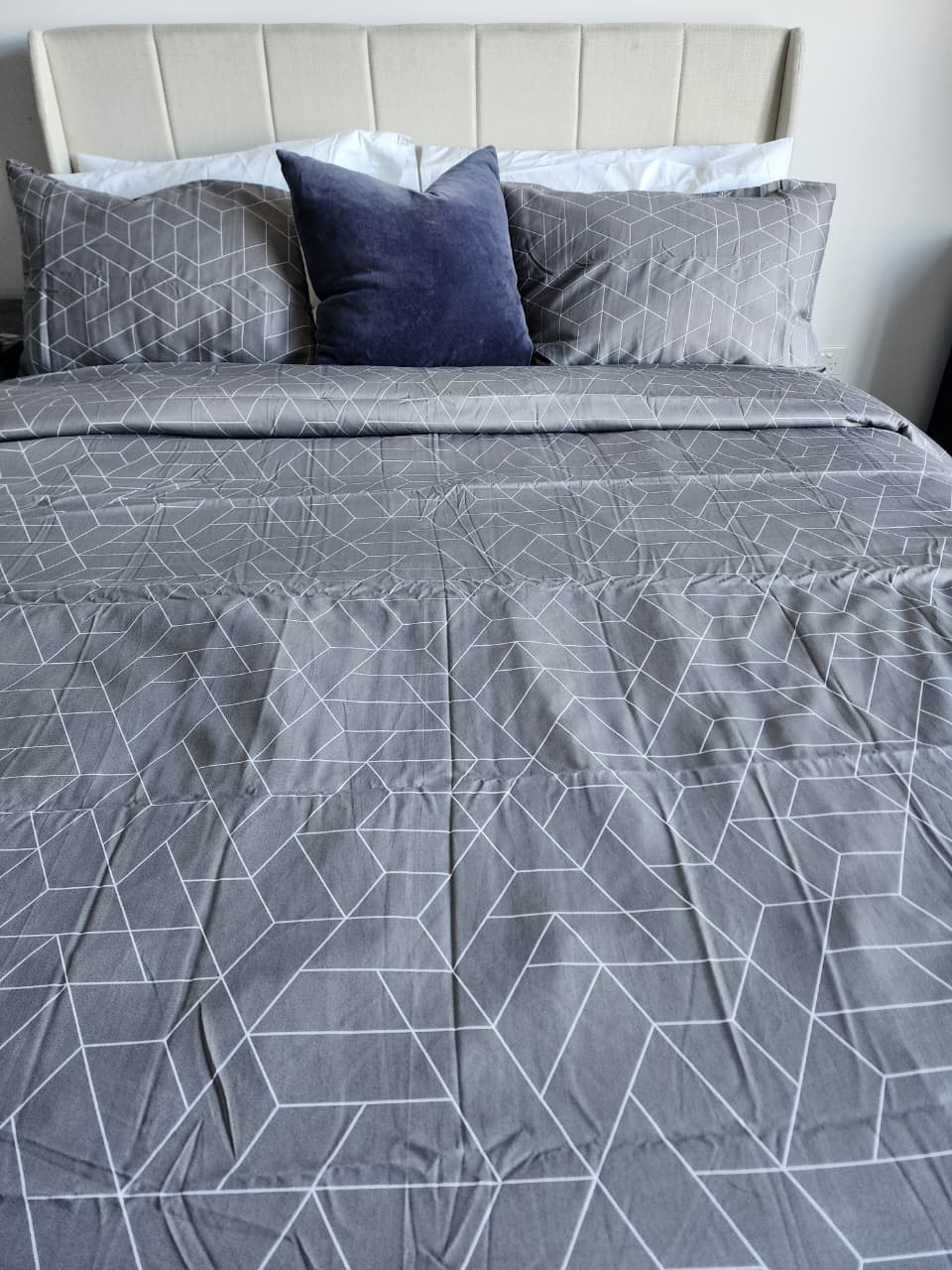 Quilt Cover Set (Grey Geometric)