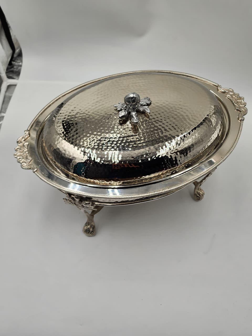 Hammered Oval Chafing Dish / Food Warmer