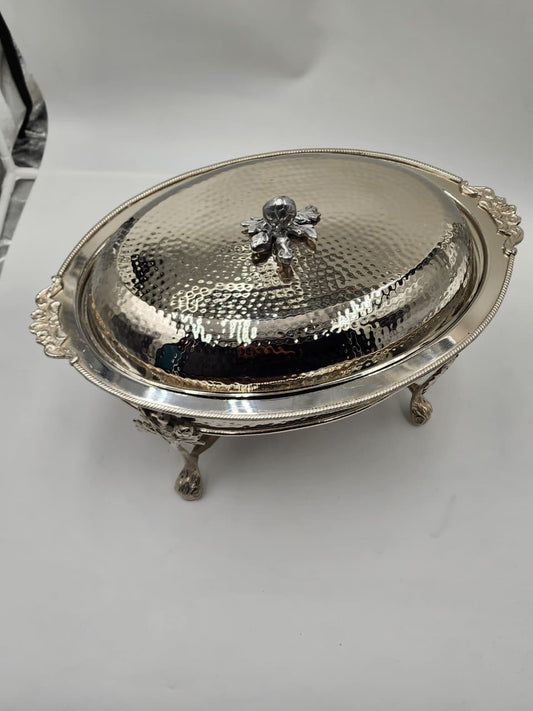 Hammered Oval Chafing Dish / Food Warmer