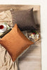 Velvet Embroidered Cushion Cover (Mustard colour)