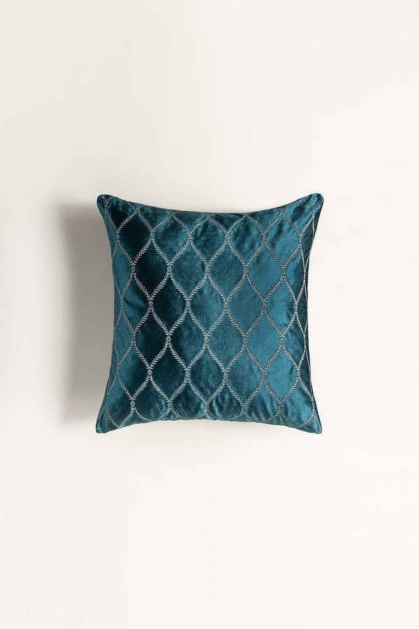 Velvet Embroidered Cushion Cover