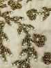 Handmade Beaded Table  Runner (Beige Gold & pearl)