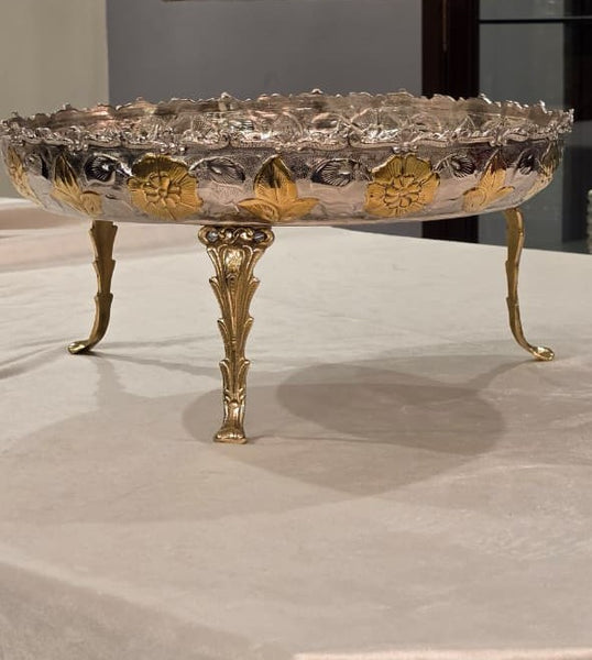 17" Royal hammered raised Brass serving platter