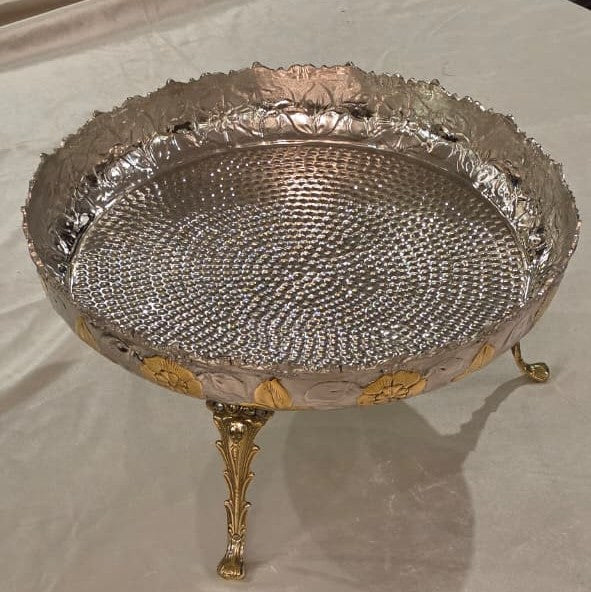 17" Royal hammered raised Brass serving platter
