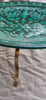 Hand-Painted Emerald Green Serving dish with stand