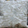 Handmade Velvet Cushion Cover (Pure White Silver and Pearl)