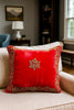 Handmade velvet Cushion Cover (Gold on Red)