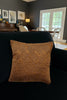 Handmade velvet Beaded Cushion Cover (Brown and gold)