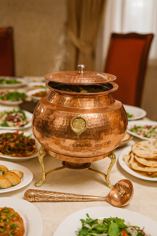 Copper Hammered Buffet Warmer (Daig) (serving 4-5 kg)