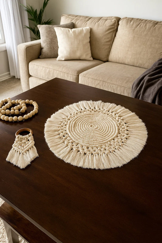 Macrame Table mat and Napkin holder
